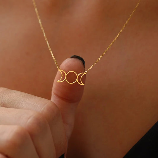 Triple Moon Goddess Necklace