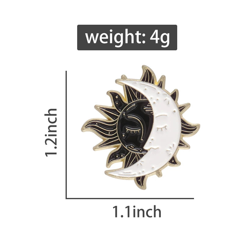 Sun and Moon Enamel Pin