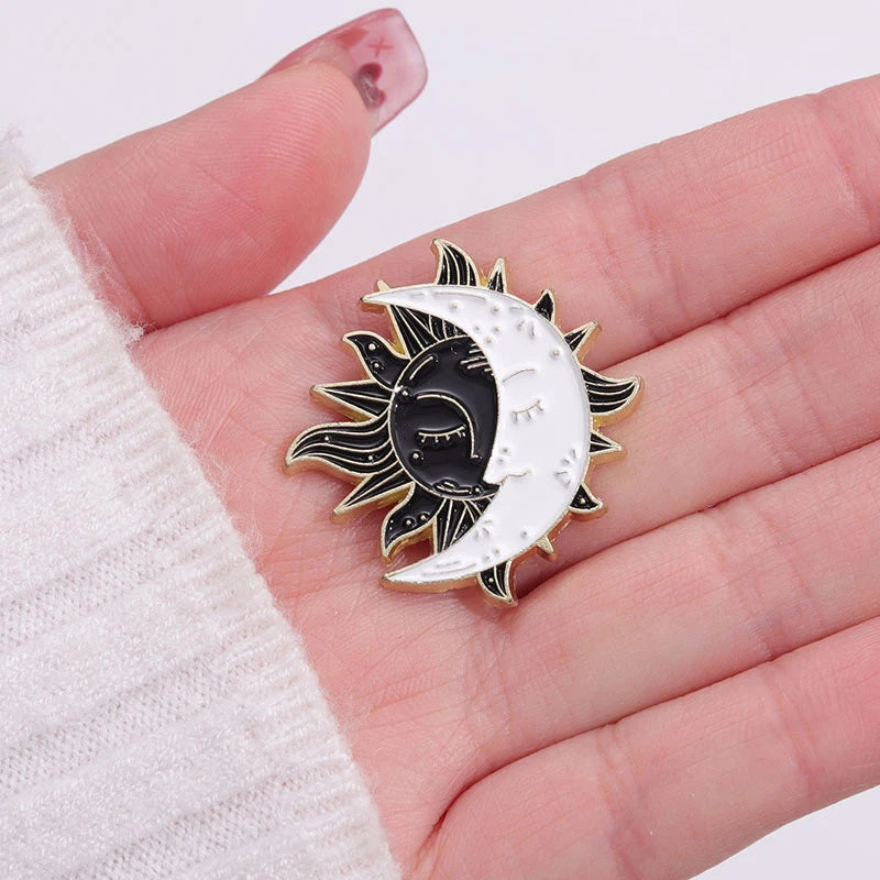 Sun and Moon Enamel Pin