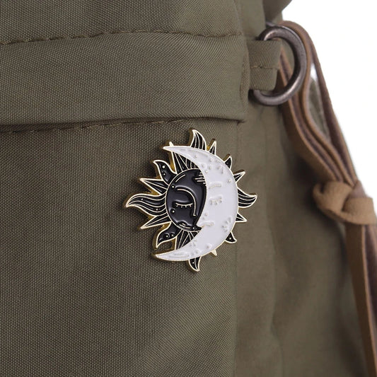 Sun and Moon Enamel Pin