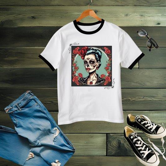 Vintage Sugar Skull Ringer Tee