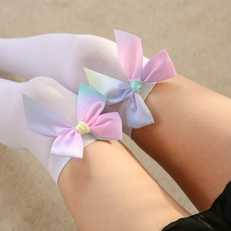 Thigh High Stockings With Bow